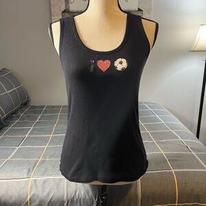 🏈♥️Black Sleeveless Soccer Tank Top by St. John’s Bay Size M